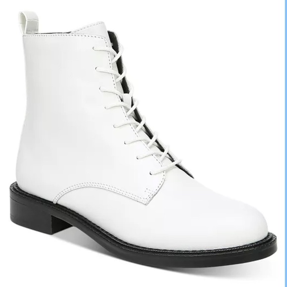 Nwot Sam Edelman Nina White Combat Leather Military Boots